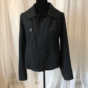 Tulle Anthropologie Peacoat Wool Jacket black MED
